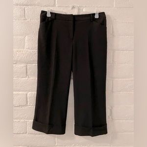 Briggs New York Black Capris, polyester blend, cuffs, mid rise, relaxed, sz 14